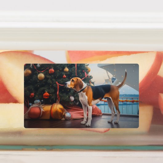 Amerikaans Engels Foxhound Christmas Cruise Vakant Labels (Aangebracht)