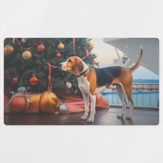 Amerikaans Engels Foxhound Christmas Cruise Vakant Labels (Design 1)