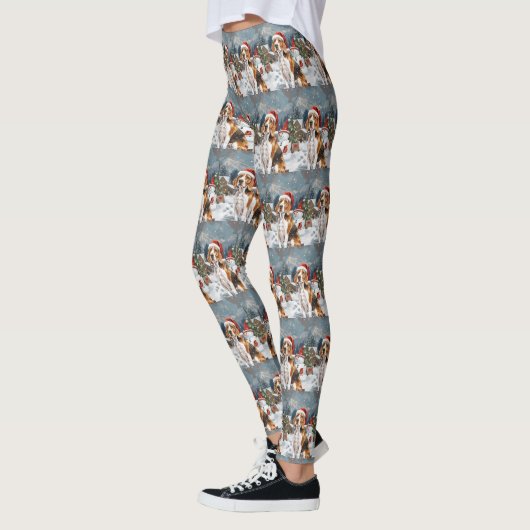 Amerikaans Engels Foxhound Dog Winter Christmas Jo Leggings (Links)