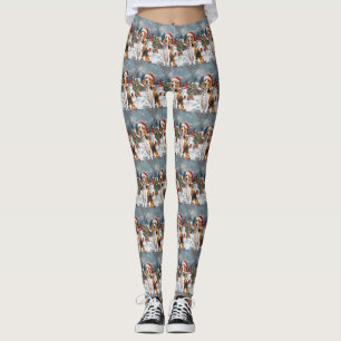 Amerikaans Engels Foxhound Dog Winter Christmas Jo Leggings