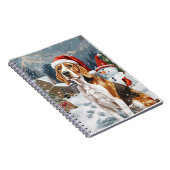 Amerikaans Engels Foxhound Dog Winter Christmas Jo Notitieboek (Rechterzijde)