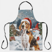 Amerikaans Engels Foxhound Dog Winter Christmas Jo Schort (Voorkant)