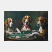 Amerikaans Engels Foxhound Dogs Spelen Poker Art Deurmat (Voorkant)