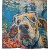 Amerikaans Engels Foxhound Duiken Onderwater Douchegordijn (Voorkant)