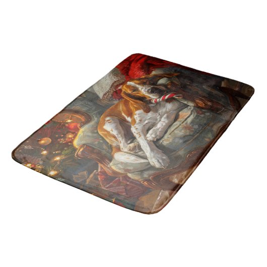 Amerikaans Engels Foxhound Hondenkerstfeest Badmat (Gekanteld)