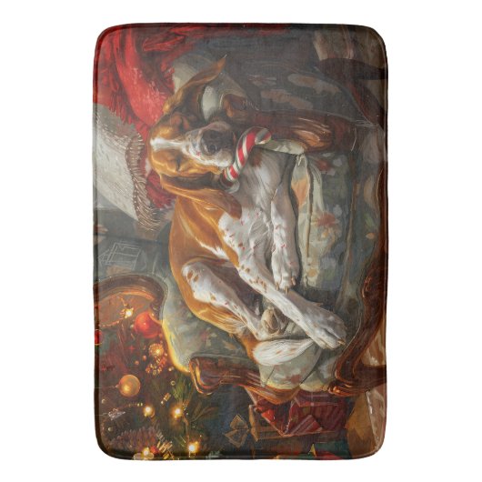 Amerikaans Engels Foxhound Hondenkerstfeest Badmat (Voorkant Verticaal)