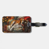 Amerikaans Engels Foxhound Hondenkerstfeest Bagagelabel