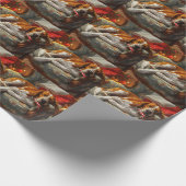 Amerikaans Engels Foxhound Hondenkerstfeest Cadeaupapier (Hoek)