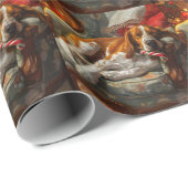 Amerikaans Engels Foxhound Hondenkerstfeest Cadeaupapier (Rol Hoek)