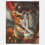 Amerikaans Engels Foxhound Hondenkerstfeest Fleece Deken (Voorkant)