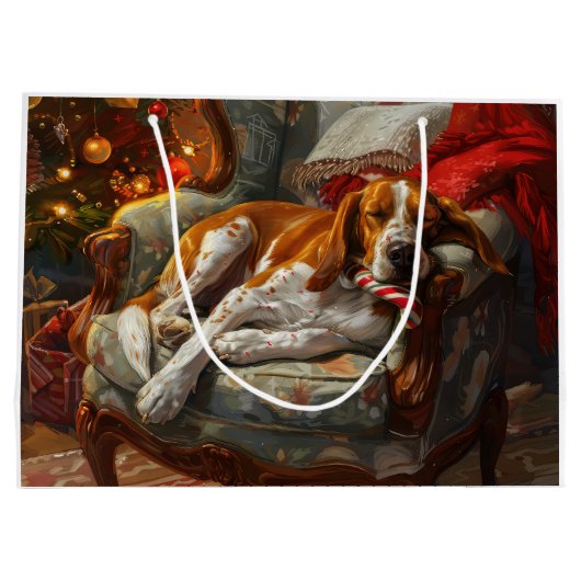 Amerikaans Engels Foxhound Hondenkerstfeest Groot Cadeauzakje (Achterkant)