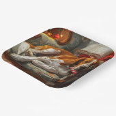 Amerikaans Engels Foxhound Hondenkerstfeest Papieren Bordje (Gebogen)