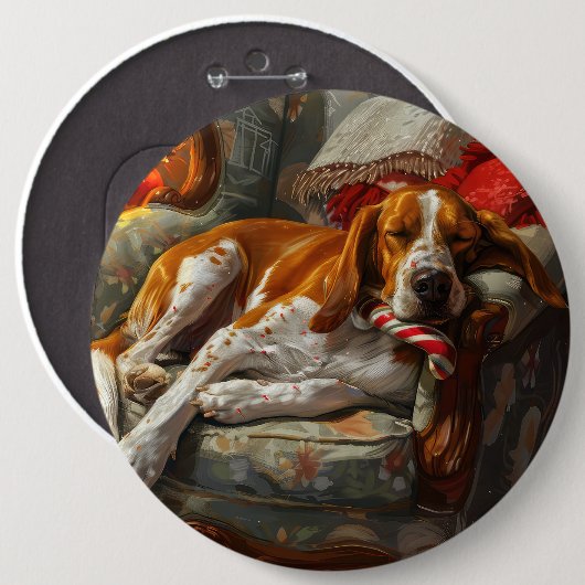 Amerikaans Engels Foxhound Hondenkerstfeest Ronde Button 6,0 Cm (Voorkant /achterkant)