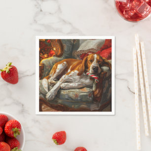 Amerikaans Engels Foxhound Hondenkerstfeest Servet