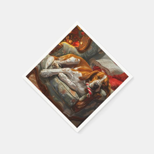 Amerikaans Engels Foxhound Hondenkerstfeest Servet (Hoek)