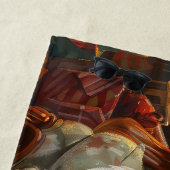 Amerikaans Engels Foxhound Hondenkerstfeest Strandlaken (In situ)