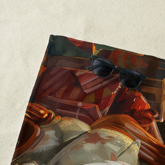 Amerikaans Engels Foxhound Hondenkerstfeest Strandlaken (In situ)