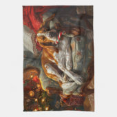 Amerikaans Engels Foxhound Hondenkerstfeest Theedoek (Verticaal)