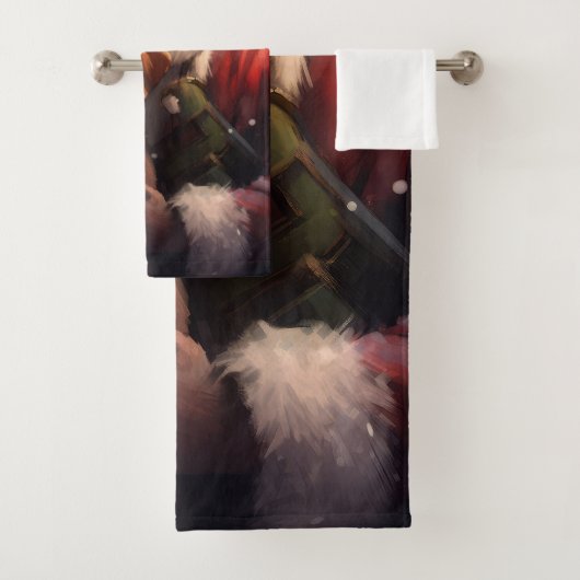 Amerikaans Engels Foxhound Kerstman Kerstmis Bad Handdoek (Insitu)