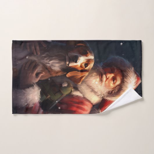 Amerikaans Engels Foxhound Kerstman Kerstmis Bad Handdoek (Handdoek)