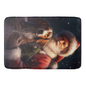 Amerikaans Engels Foxhound Kerstman Kerstmis Badmat (Voorkant)