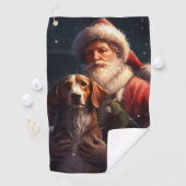 Amerikaans Engels Foxhound Kerstman Kerstmis Golfhanddoek (Insitu)