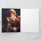 Amerikaans Engels Foxhound Kerstman Kerstmis Kaart (Binnen)