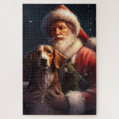 Amerikaans Engels Foxhound Kerstman Kerstmis Legpuzzel (Verticaal)