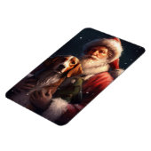 Amerikaans Engels Foxhound Kerstman Kerstmis Magneet (Linkerzijde)