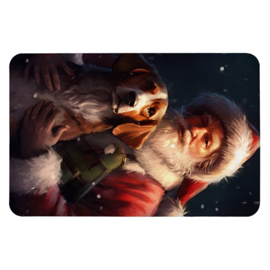 Amerikaans Engels Foxhound Kerstman Kerstmis Magneet (Horizontaal)