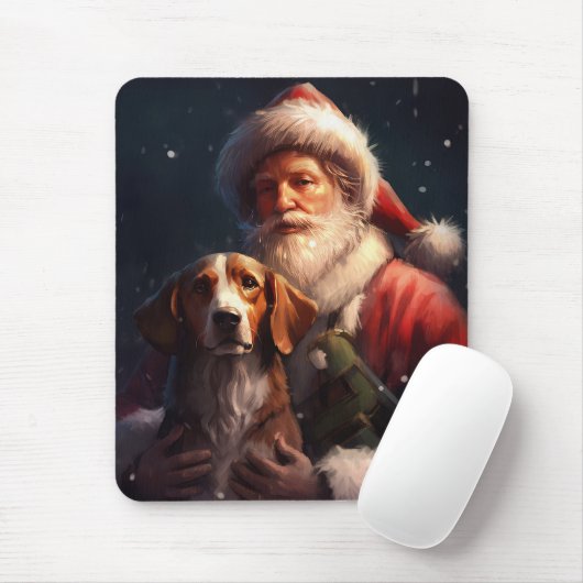 Amerikaans Engels Foxhound Kerstman Kerstmis Muismat (Met muis)