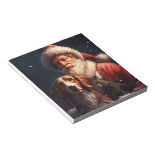 Amerikaans Engels Foxhound Kerstman Kerstmis Notitieblok (Schuin)