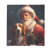 Amerikaans Engels Foxhound Kerstman Kerstmis Notitieblok (Voorkant)