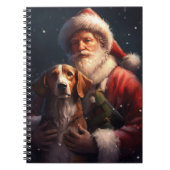 Amerikaans Engels Foxhound Kerstman Kerstmis Notitieboek (Voorkant)