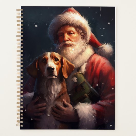 Amerikaans Engels Foxhound Kerstman Kerstmis Planner (Voorkant)