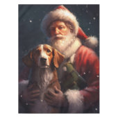 Amerikaans Engels Foxhound Kerstman Kerstmis Tafelkleed (Voorkant)