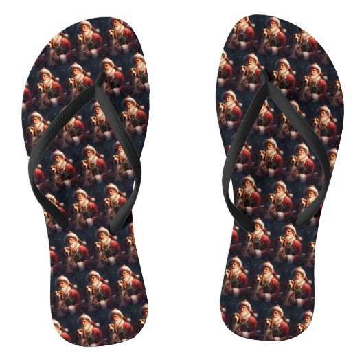 Amerikaans Engels Foxhound Kerstman Kerstmis Teenslippers (Voetbed)