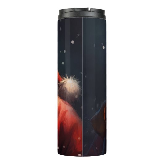 Amerikaans Engels Foxhound Kerstman Kerstmis Thermosbeker (Achterkant)