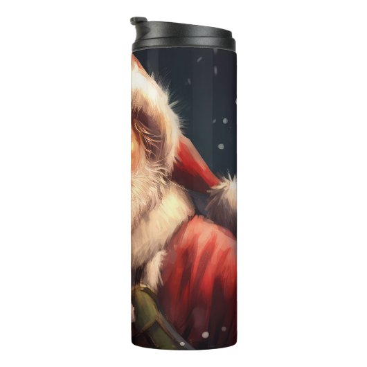 Amerikaans Engels Foxhound Kerstman Kerstmis Thermosbeker (Geroteerd rechts)