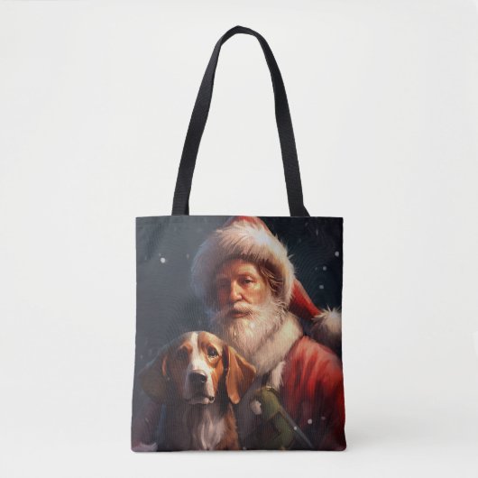 Amerikaans Engels Foxhound Kerstman Kerstmis Tote Bag (Voorkant)