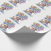 Amerikaans Engels Foxhound met ballonnen Verjaarda Cadeaupapier (Hoek)