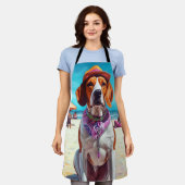 Amerikaans Engels Foxhound on Beach, zomercadeau Schort (Gedragen)