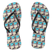 Amerikaans Engels Foxhound on Beach, zomercadeau Teenslippers (Voetbed)