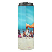 Amerikaans Engels Foxhound on Beach, zomercadeau Thermosbeker (Achterkant)