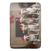 Amerikaans Engels Foxhound open haard Kerstmis Badmat (Voorkant Verticaal)