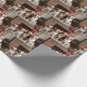 Amerikaans Engels Foxhound open haard Kerstmis Cadeaupapier (Hoek)