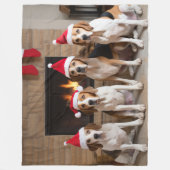 Amerikaans Engels Foxhound open haard Kerstmis Fleece Deken (Voorkant)
