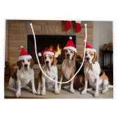 Amerikaans Engels Foxhound open haard Kerstmis Groot Cadeauzakje (Achterkant)