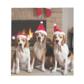 Amerikaans Engels Foxhound open haard Kerstmis Notitieblok (Voorkant)