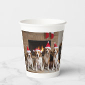 Amerikaans Engels Foxhound open haard Kerstmis Papieren Bekers (Achterkant)